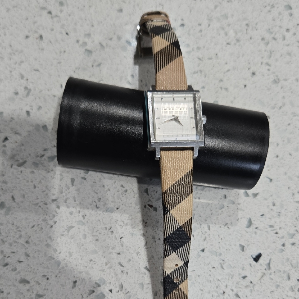 Burberry Tan and Black Watch with Leather Strap